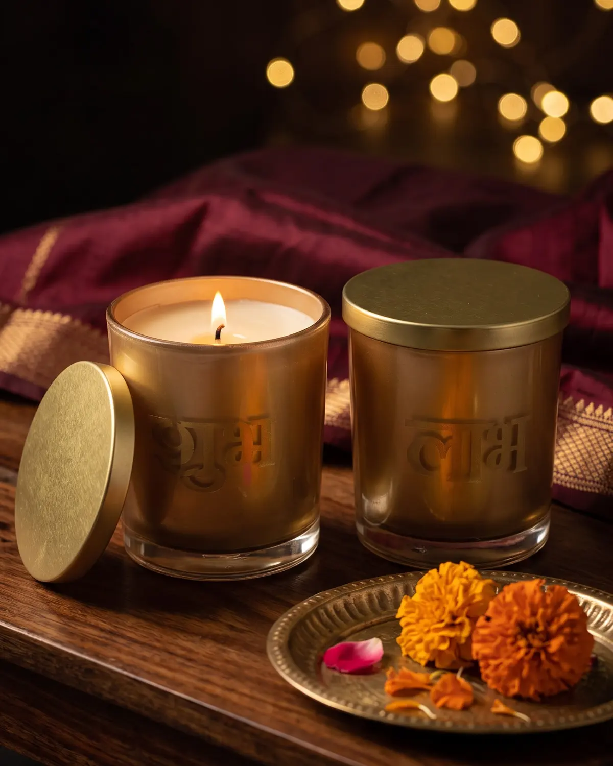 Shubh–Labh Jar Candles, diwali special by Wickraft.
