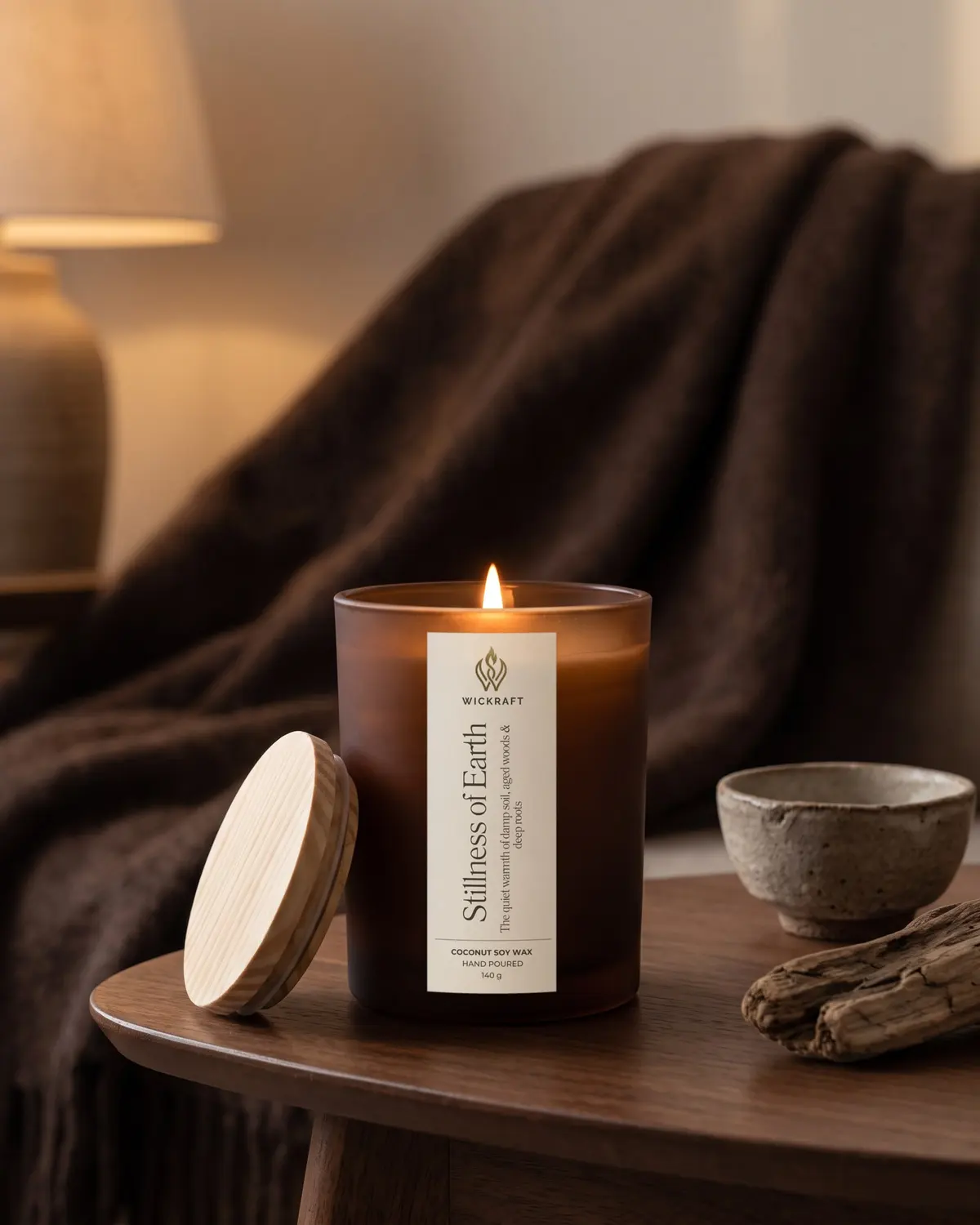 Stillness of Earth, element candle by Wickraft (200ml).
