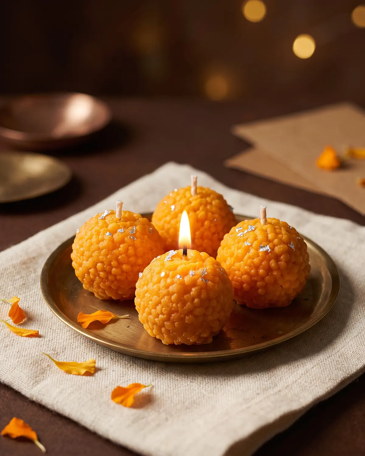 Laddoo Candles, diwali special by Wickraft.