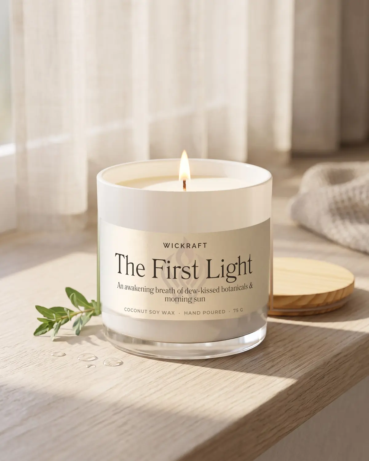 The First Light, signature candle by Wickraft (100ml).